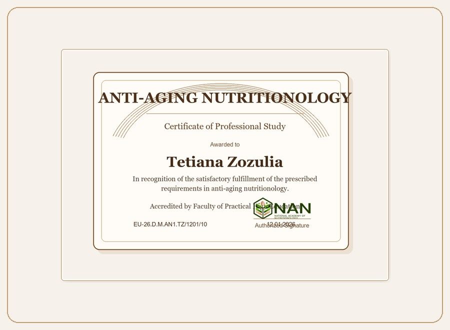 Anti-Aging Nutritionology Certificate preview